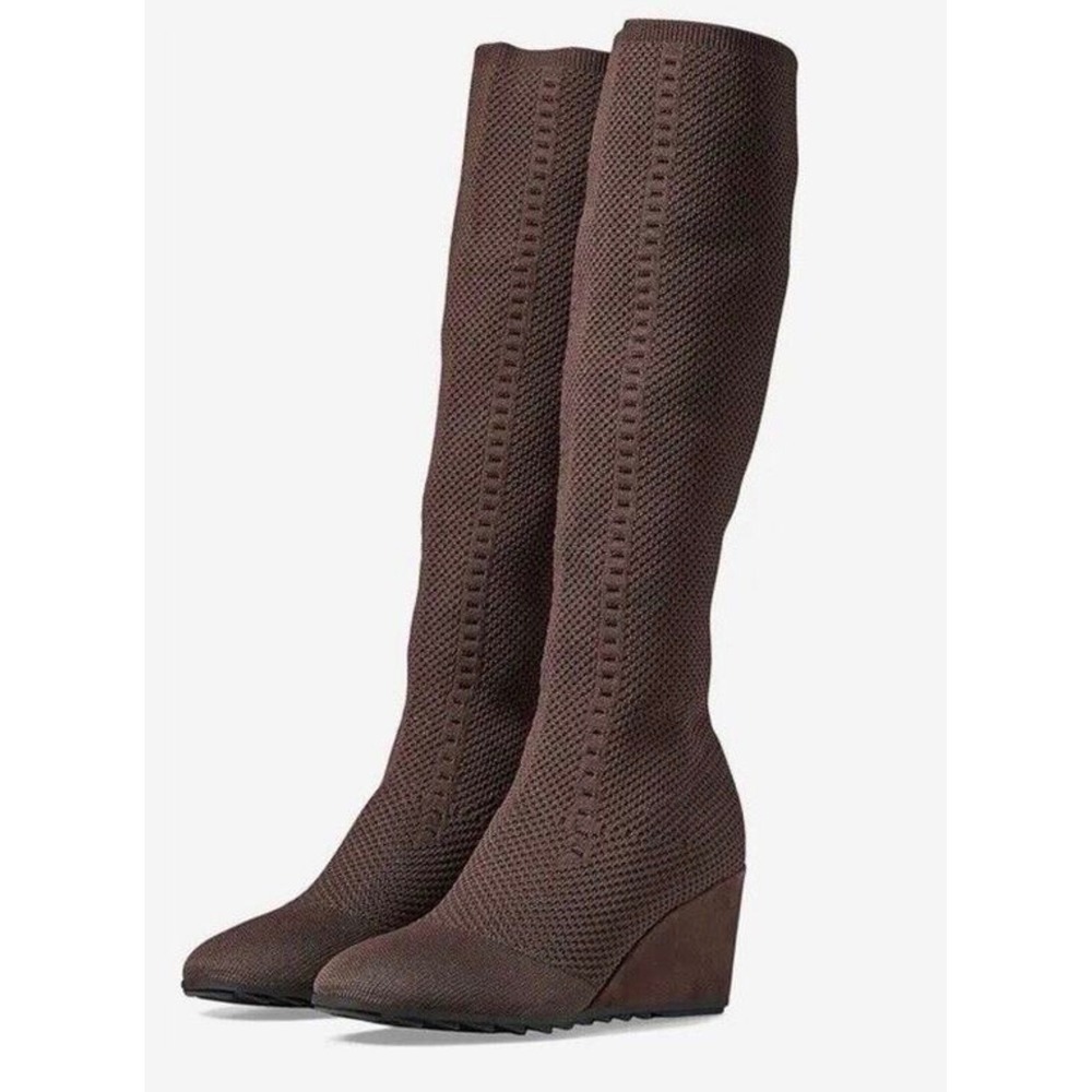 New! Eileen Fisher Kasana Stretch
Knit Pull On Boots Brown Sz 6 $275